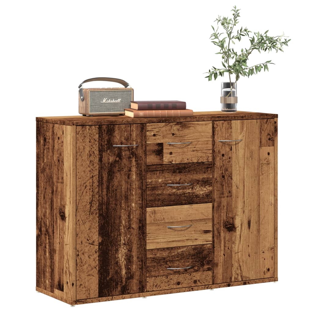 Dressoir 88x30x64 cm bewerkt hout oud houtkleurig - AllerleiShop