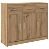 Dressoir 91x28x75 cm bewerkt hout artisanaal eikenkleur - AllerleiShop