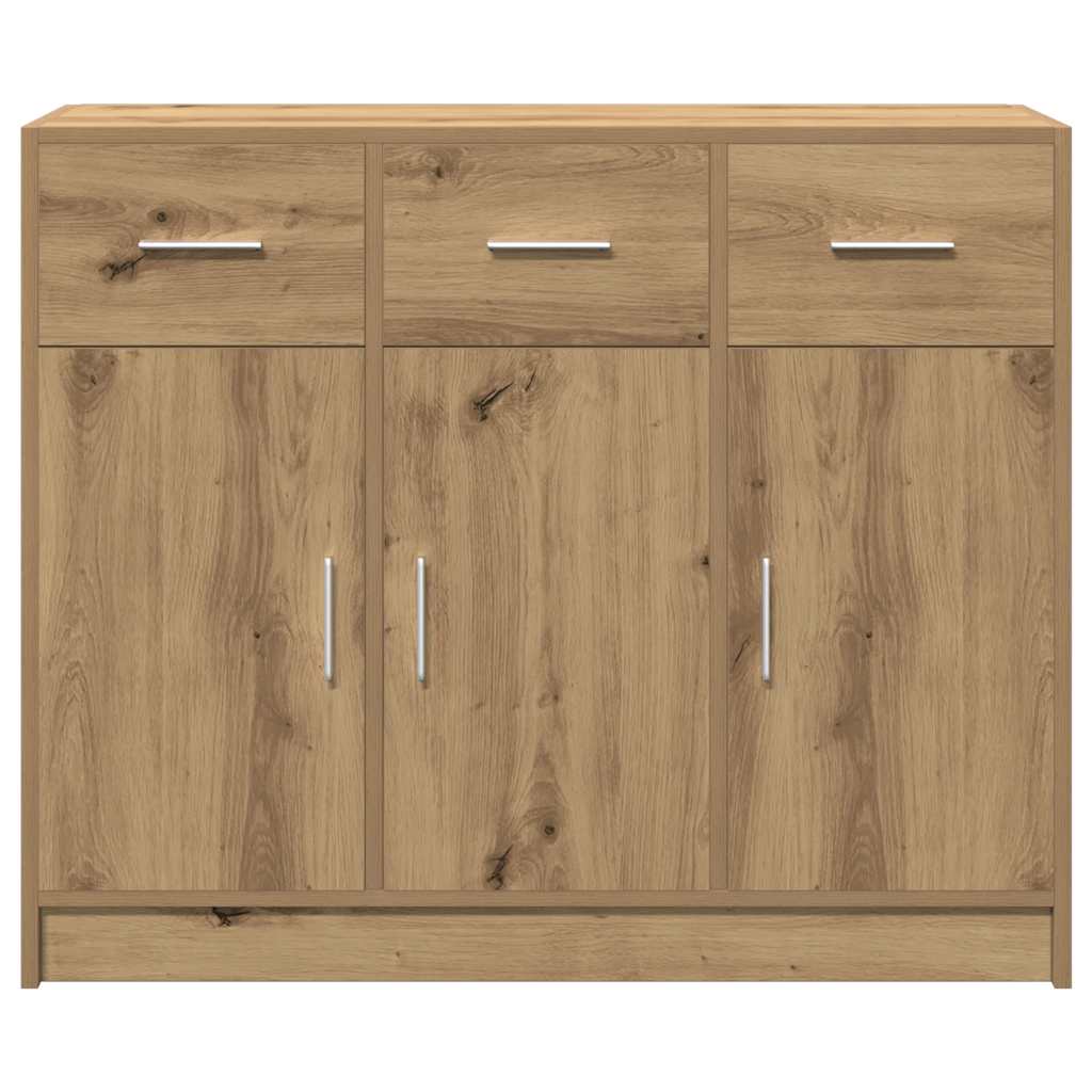 Dressoir 91x28x75 cm bewerkt hout artisanaal eikenkleur - AllerleiShop