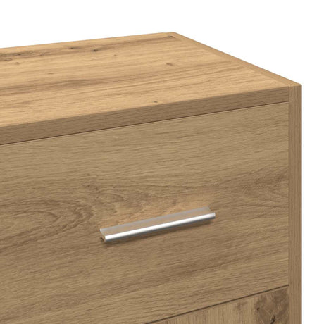 Dressoir 91x28x75 cm bewerkt hout artisanaal eikenkleur - AllerleiShop