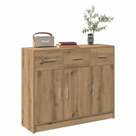 Dressoir 91x28x75 cm bewerkt hout artisanaal eikenkleur - AllerleiShop