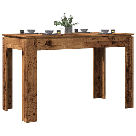 Eettafel 120x60x76 cm bewerkt hout oud houtkleurig - AllerleiShop