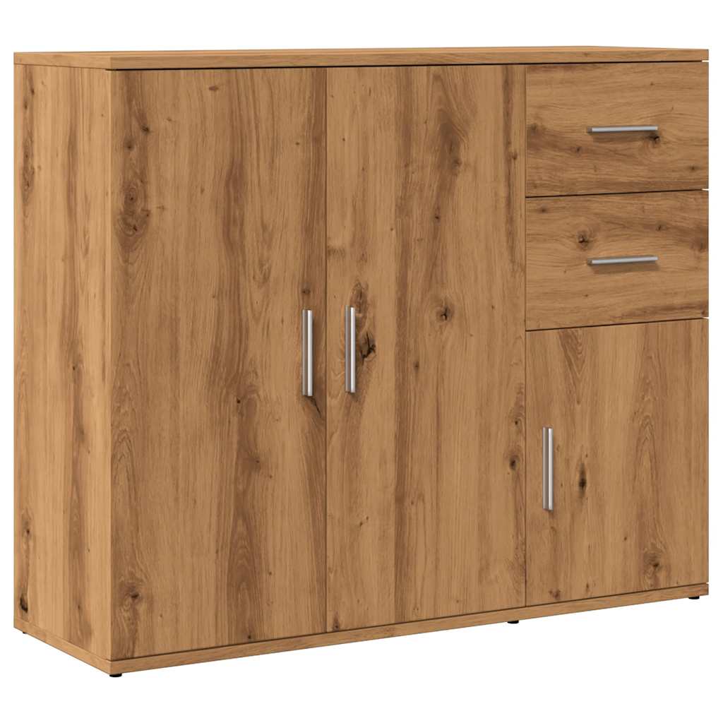 Dressoir 91x29,5x75 cm bewerkt hout artisanaal eikenkleurig - AllerleiShop