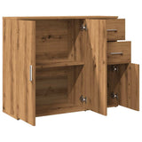 Dressoir 91x29,5x75 cm bewerkt hout artisanaal eikenkleurig - AllerleiShop