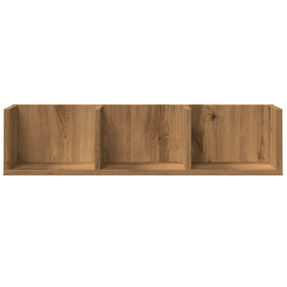 CD-wandschap 75x18x18 cm bewerkt hout artisanaal eikenkleurig - AllerleiShop