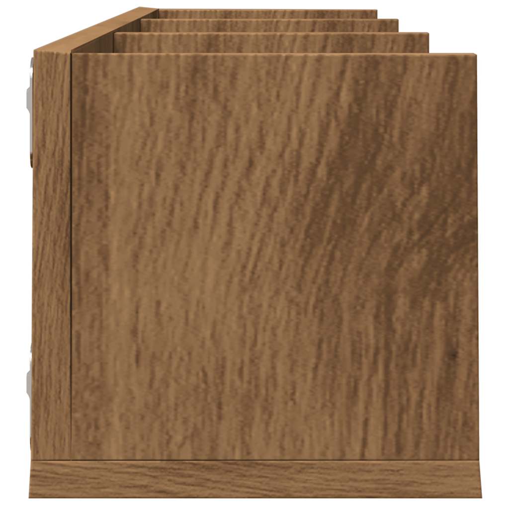 CD-wandschap 75x18x18 cm bewerkt hout artisanaal eikenkleurig - AllerleiShop