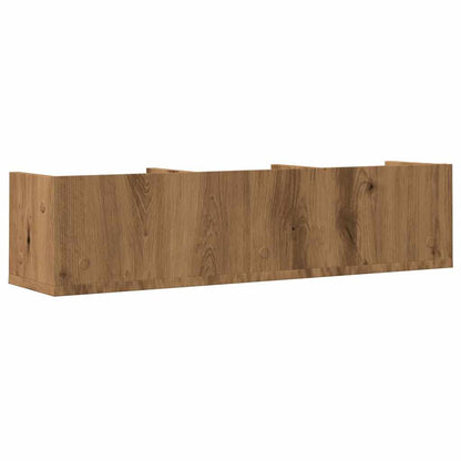 CD-wandschap 75x18x18 cm bewerkt hout artisanaal eikenkleurig - AllerleiShop