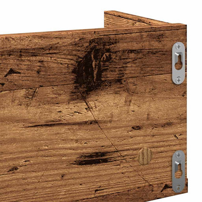 Cd-wandschap 100x18x18 cm bewerkt hout oud houtkleurig - AllerleiShop