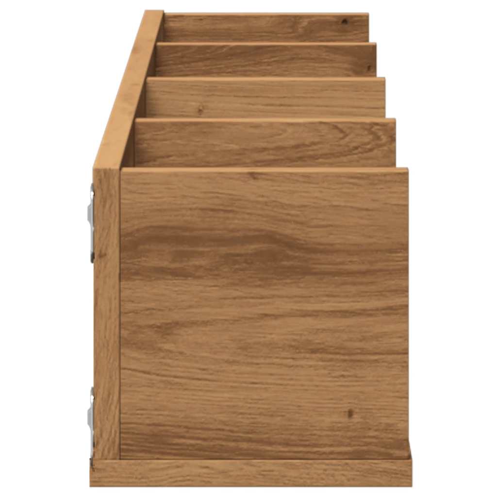 CD-wandschap 100x18x18 cm bewerkt hout artisanaal eikenkleurig - AllerleiShop