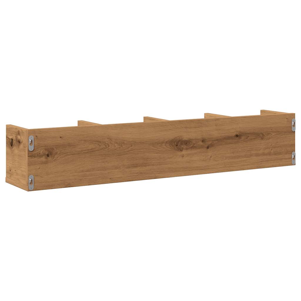 CD-wandschap 100x18x18 cm bewerkt hout artisanaal eikenkleurig - AllerleiShop