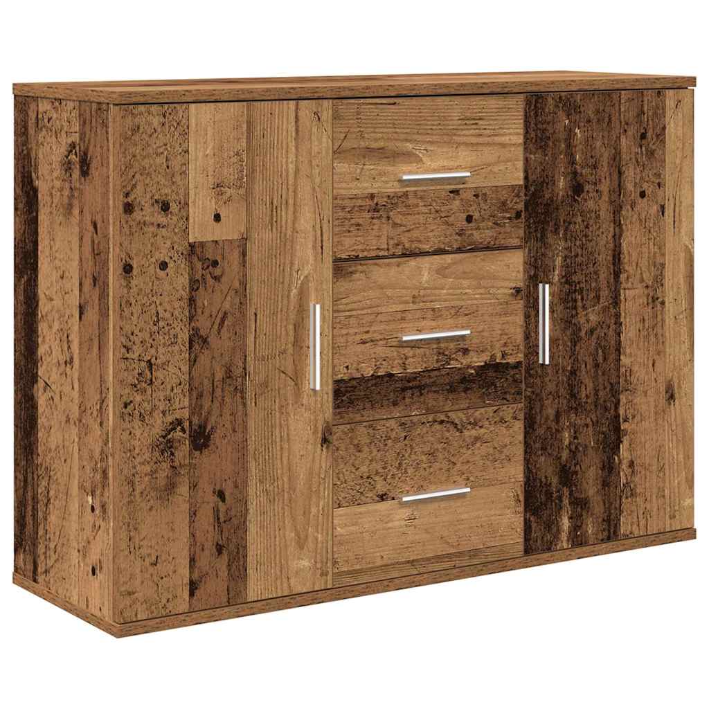 Dressoir 90x29,5x65 cm bewerkt hout oud houtkleurig - AllerleiShop