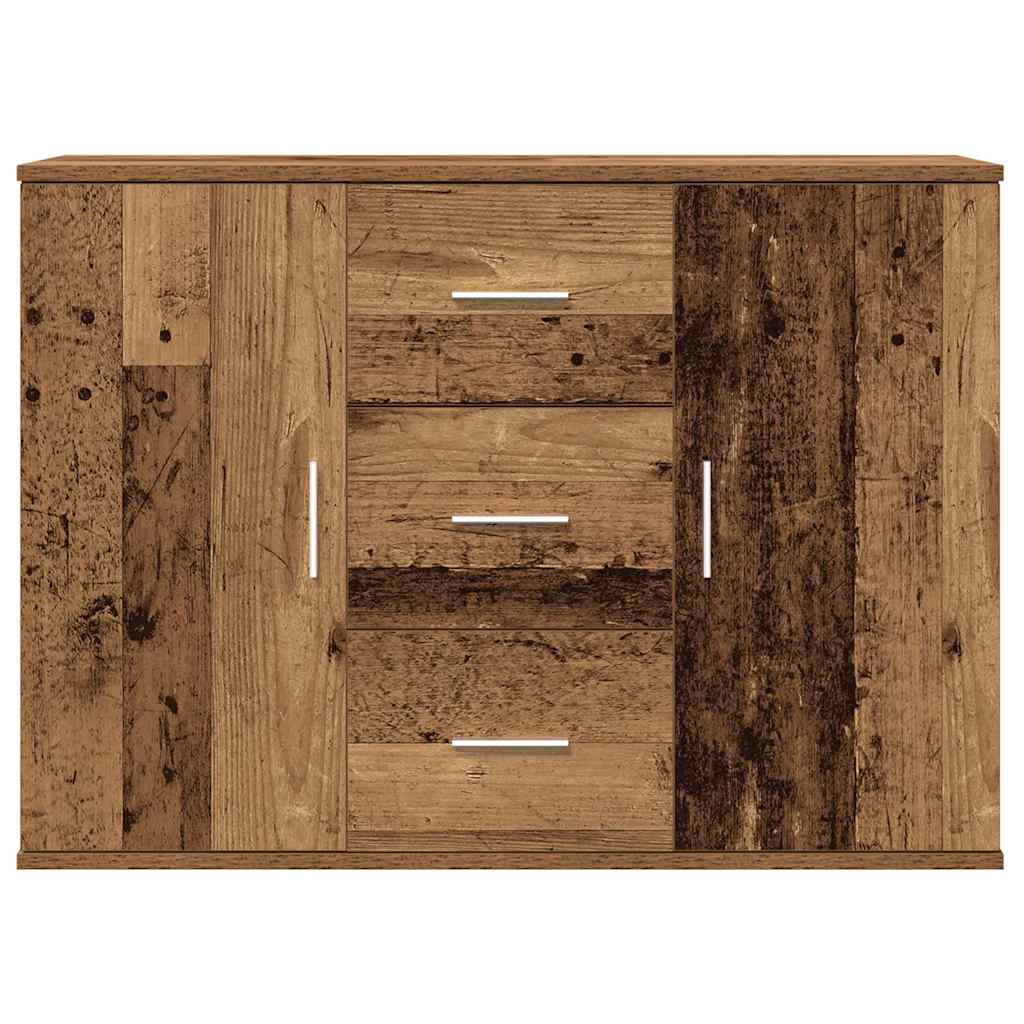 Dressoir 90x29,5x65 cm bewerkt hout oud houtkleurig - AllerleiShop