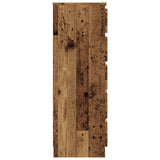 Ladekast 60x36x103 cm bewerkt hout oud houtkleurig - AllerleiShop