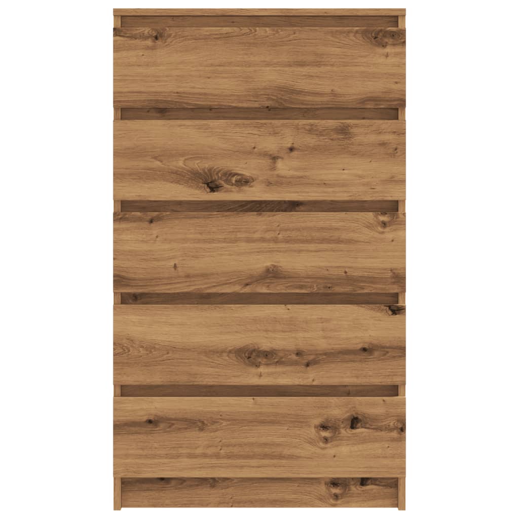 Ladekast 60x36x103 cm bewerkt hout artisanaal eikenkleur - AllerleiShop