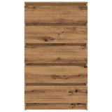 Ladekast 60x36x103 cm bewerkt hout artisanaal eikenkleur - AllerleiShop