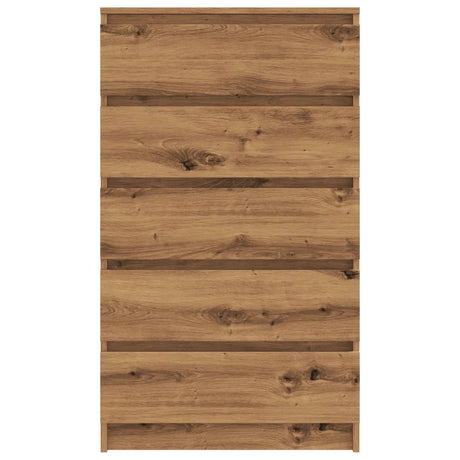 Ladekast 60x36x103 cm bewerkt hout artisanaal eikenkleur - AllerleiShop