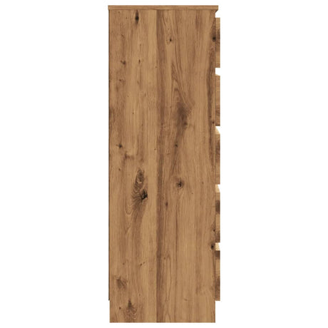 Ladekast 60x36x103 cm bewerkt hout artisanaal eikenkleur - AllerleiShop