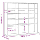 Cd-kast 100x23x89,5 cm bewerkt hout oud houtkleurig - AllerleiShop