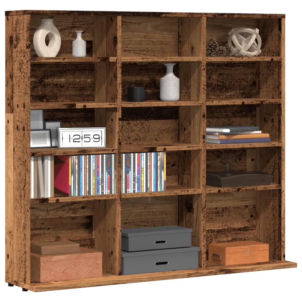 Cd-kast 100x23x89,5 cm bewerkt hout oud houtkleurig - AllerleiShop