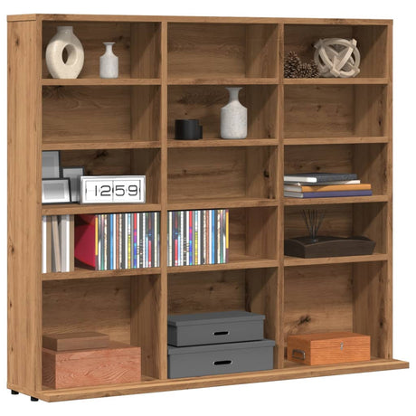 Cd-kast 100x23x89,5 cm bewerkt hout artisanaal eikenkleurig - AllerleiShop