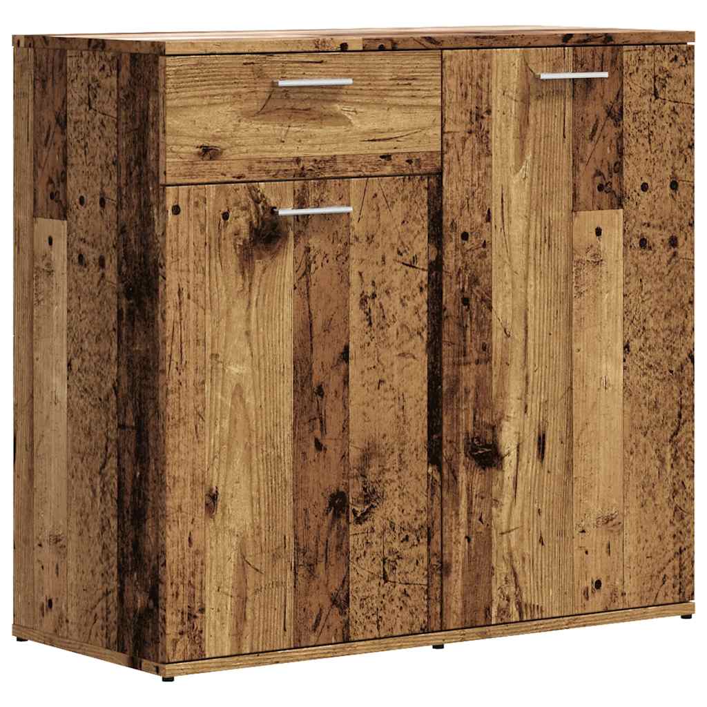 Dressoir 80x36x75 cm bewerkt hout oud houtkleurig - AllerleiShop