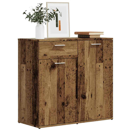 Dressoir 80x36x75 cm bewerkt hout oud houtkleurig - AllerleiShop