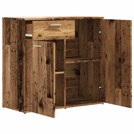 Dressoir 80x36x75 cm bewerkt hout oud houtkleurig - AllerleiShop