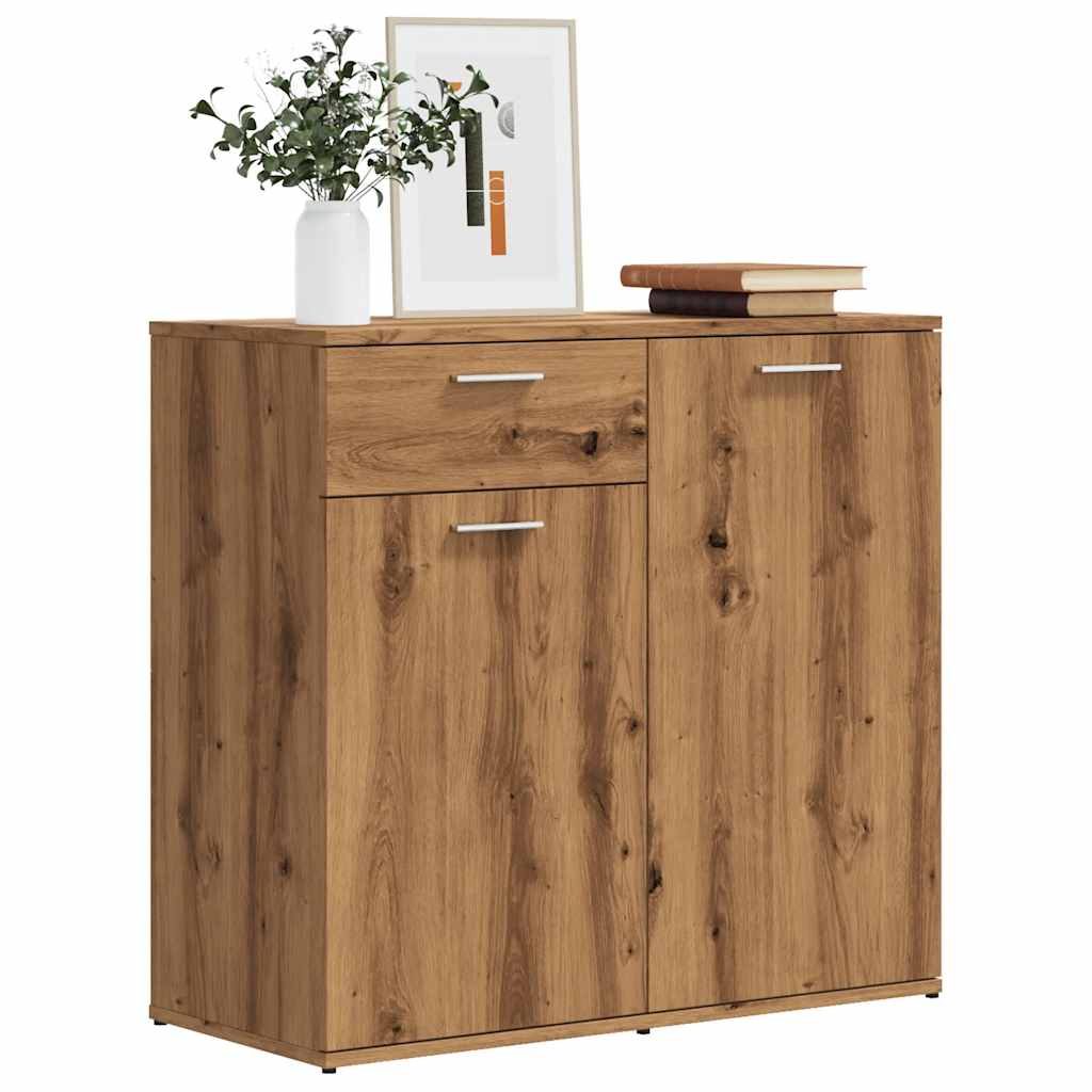 Dressoir 80x36x75 cm bewerkt hout artisanaal eikenkleur - AllerleiShop