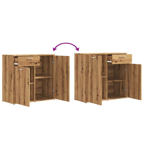 Dressoir 80x36x75 cm bewerkt hout artisanaal eikenkleur - AllerleiShop