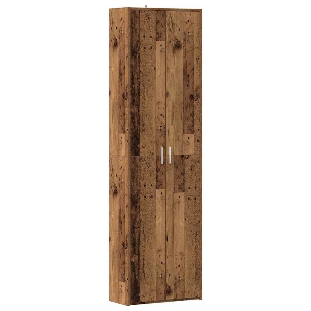 Gangkast 55x25x189 cm bewerkt hout oud houtkleurig - AllerleiShop