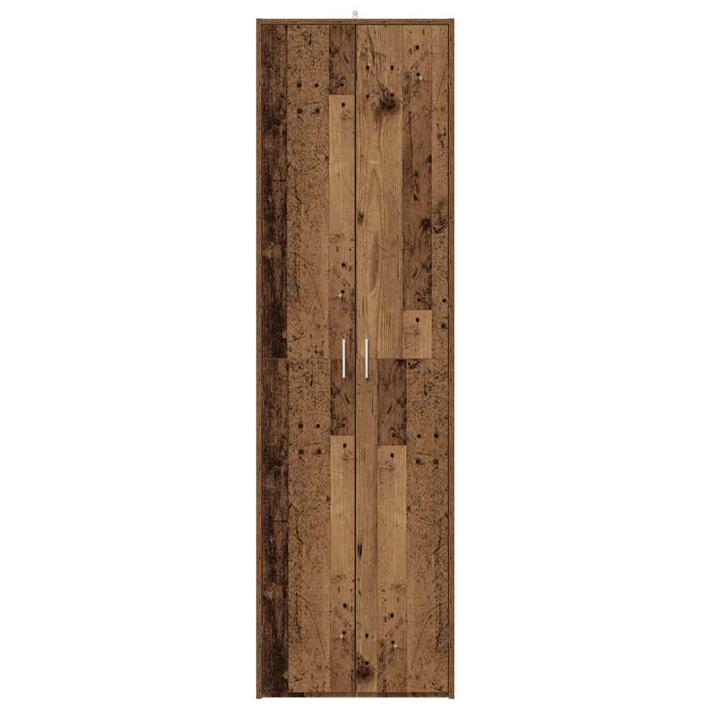 Gangkast 55x25x189 cm bewerkt hout oud houtkleurig - AllerleiShop