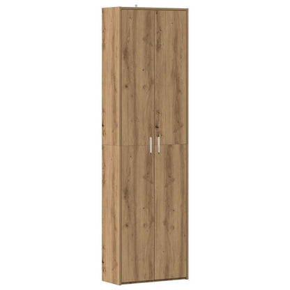 Gangkast 55x25x189 cm bewerkt hout artisanaal eikenkleur - AllerleiShop