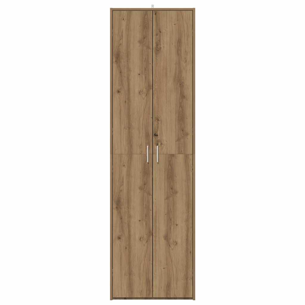 Gangkast 55x25x189 cm bewerkt hout artisanaal eikenkleur - AllerleiShop