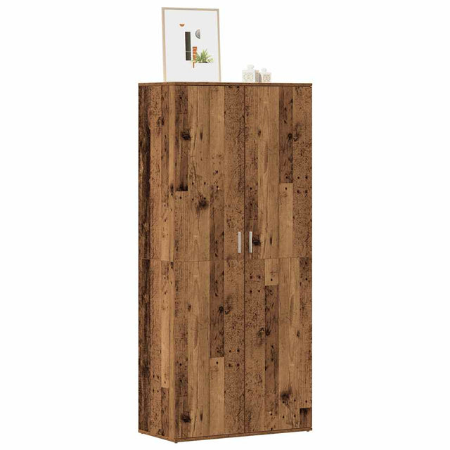 Schoenenkast 80x39x178 cm bewerkt hout oud houtkleurig - AllerleiShop