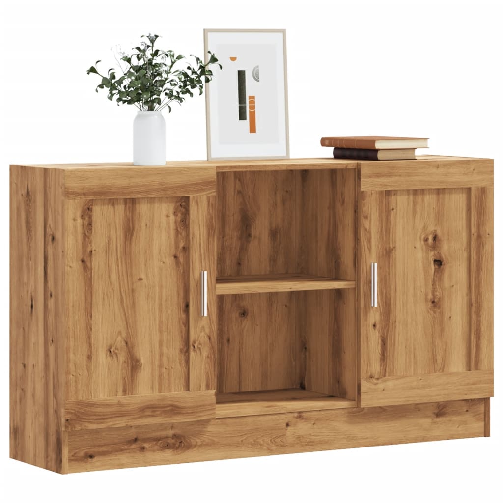 Dressoir 120x30,5x70 cm bewerkt hout artisanaal eikenkleurig - AllerleiShop