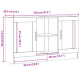 Dressoir 120x30,5x70 cm bewerkt hout artisanaal eikenkleurig - AllerleiShop