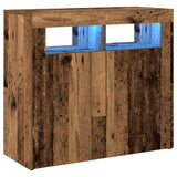 Dressoir met LED-verlichting 80x35x75 cm bewerkt hout oud hout - AllerleiShop