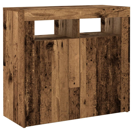 Dressoir met LED-verlichting 80x35x75 cm bewerkt hout oud hout - AllerleiShop