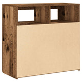 Dressoir met LED-verlichting 80x35x75 cm bewerkt hout oud hout - AllerleiShop