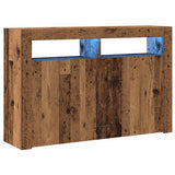 Dressoir met LED 115,5x30x75 cm bewerkt hout oud hout - AllerleiShop