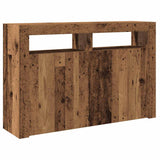 Dressoir met LED 115,5x30x75 cm bewerkt hout oud hout - AllerleiShop