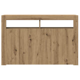 Dressoir met LED 115,5x30x75 cm bewerkt hout artisanaal eiken - AllerleiShop