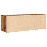 Schoenenopbergbank 105x35x35 cm bewerkt hout oud houtkleurig - AllerleiShop