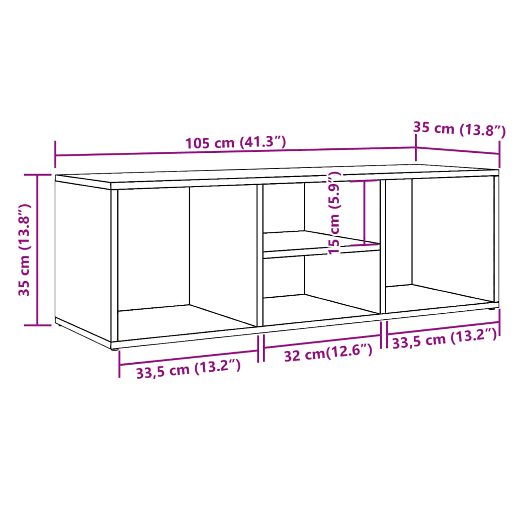 Schoenenopbergbank 105x35x35 cm bewerkt hout artisanaal eiken - AllerleiShop