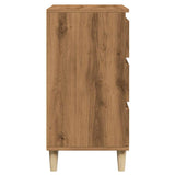 Dressoir 60x35x70 cm bewerkt hout artisanaal eikenkleur - AllerleiShop