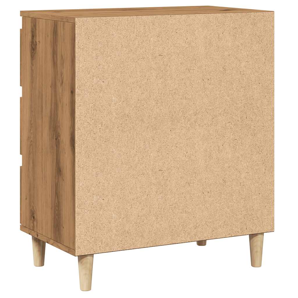 Dressoir 60x35x70 cm bewerkt hout artisanaal eikenkleur - AllerleiShop