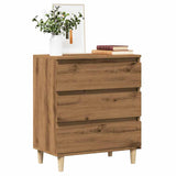 Dressoir 60x35x70 cm bewerkt hout artisanaal eikenkleur - AllerleiShop