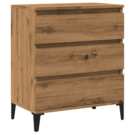 Dressoir 60x35x70 cm bewerkt hout artisanaal eikenkleur - AllerleiShop