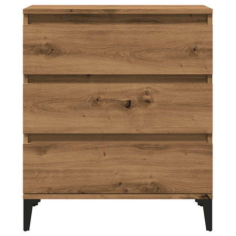 Dressoir 60x35x70 cm bewerkt hout artisanaal eikenkleur - AllerleiShop