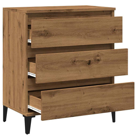 Dressoir 60x35x70 cm bewerkt hout artisanaal eikenkleur - AllerleiShop